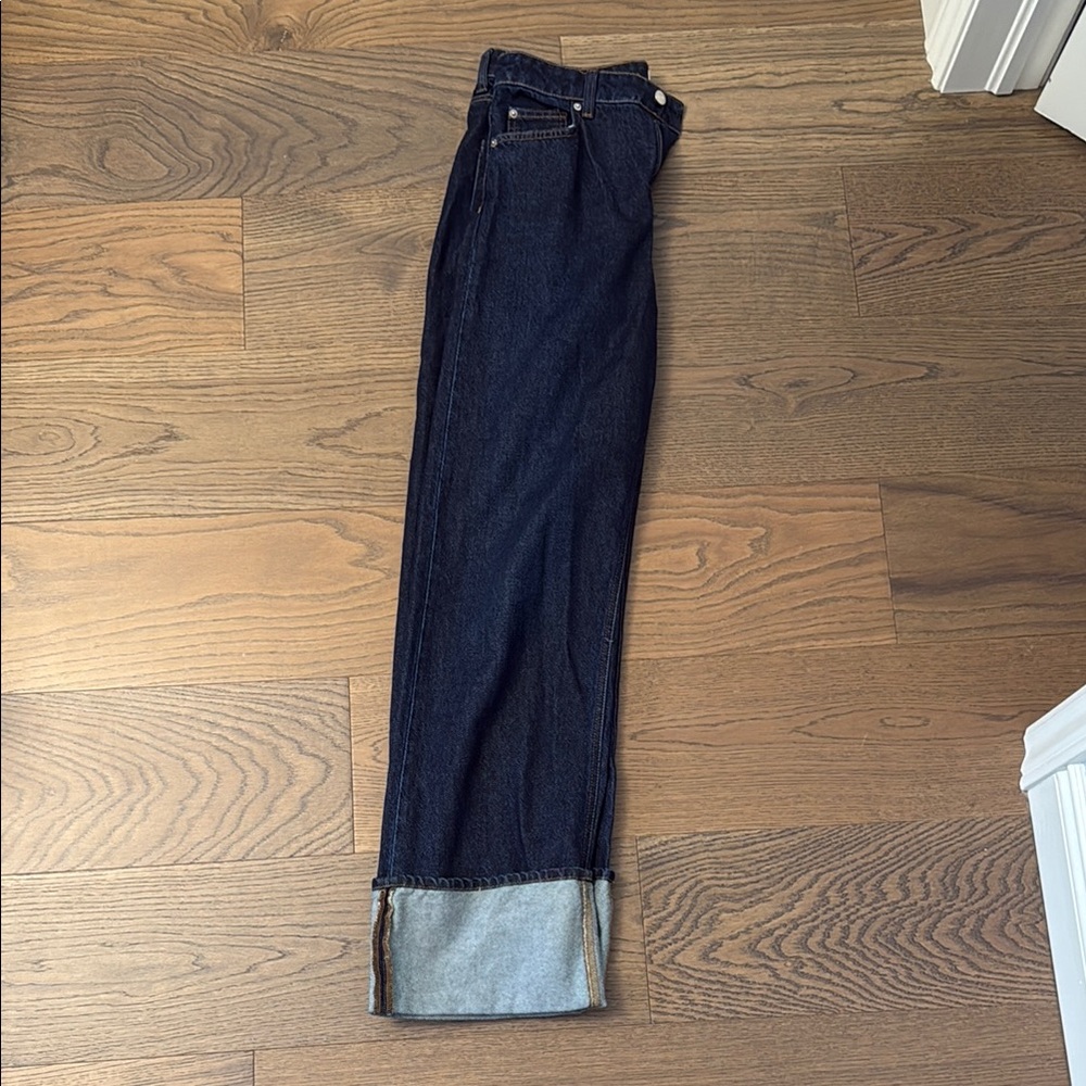 H&M wide leg cuff jeans